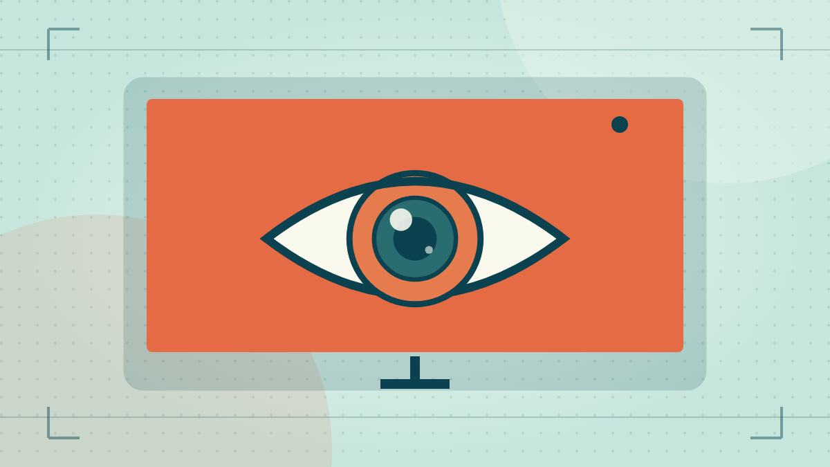 Illustrated eye and digital screen